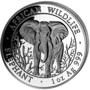 1000 Sh Elefant 1 oz Ag 2004
