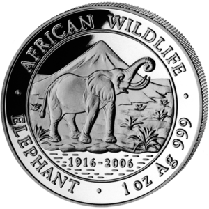 1000 Sh Elefant 1 oz Ag 2006