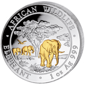 100 Sh Elefant Goldveredelt 2012