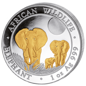 100 Sh Elefant Goldveredelt 2014