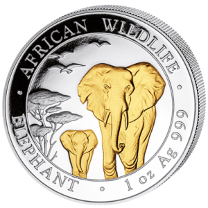 100 Sh Elefant Goldveredelt 2015