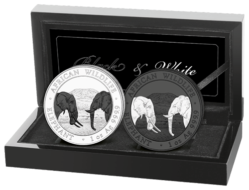 2x100 Sh Elefant Black & White Satz 2020 – Bild 6