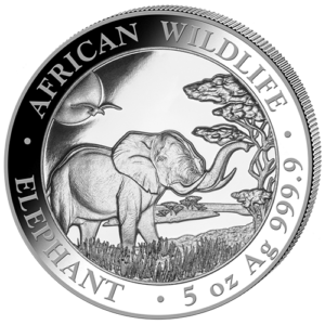 500 Sh Elefant 5 oz Ag 2019