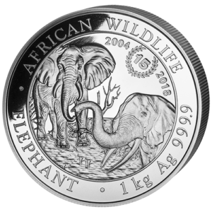 2000 Sh Jubiläumsausgabe 15 Jahre Elefant 1 kg Ag 2018