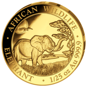50 Sh Elefant 1/25 oz Au 2019