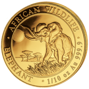 100 Sh Elefant 1/10 oz Au 2016