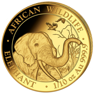 100 Sh Elefant 1/10 oz Au 2018