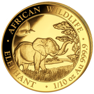 100 Sh Elefant 1/10 oz Au 2019