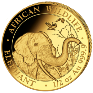 500 Sh Elefant 1/2 oz Au 2018
