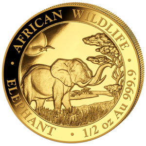 500 Sh Elefant 1/2 oz Au 2019