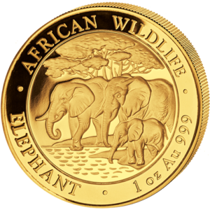1000 Sh Elefant 1 oz Au 2013