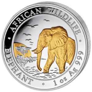 100 Sh Elefant Goldveredelt 2010