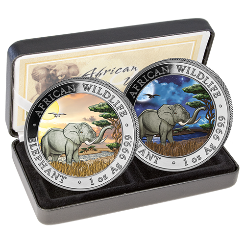 2 x100 Sh Elefant "Tag & Nacht" 2019