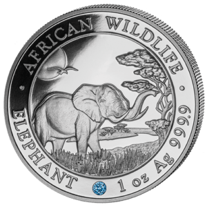 100 Sh Elefant mit eingesetzem Swarovskistein 2019