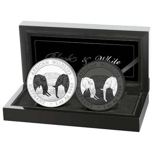 2x100 Sh Elefant Black & White Satz 2020