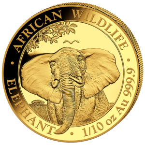 100 Sh Elefant 1/10 oz Au 2021