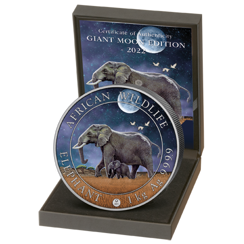 2000 Sh Elefant 1 Kg Ag Giant Moon 2022 – Bild 3