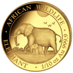 100 Sh Elefant 1/10 oz Au 2022