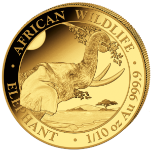 100 Sh Elefant 1/10 oz Au 2023