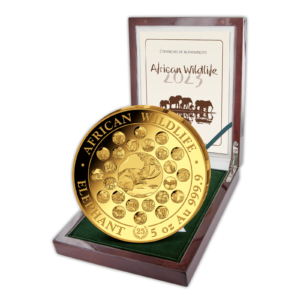 1500 Sh Elefant 5 oz Au 25 Jahre Jubiläum 2023