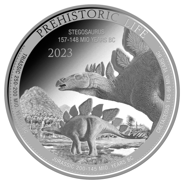 20 Fr Stegosaurus 1 oz Ag 2023