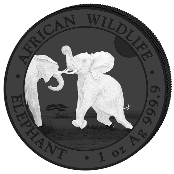 2x100 Sh Elefant Black & White Satz 2024 – Bild 3
