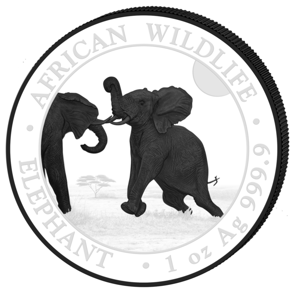 2x100 Sh Elefant Black & White Satz 2024 – Bild 2